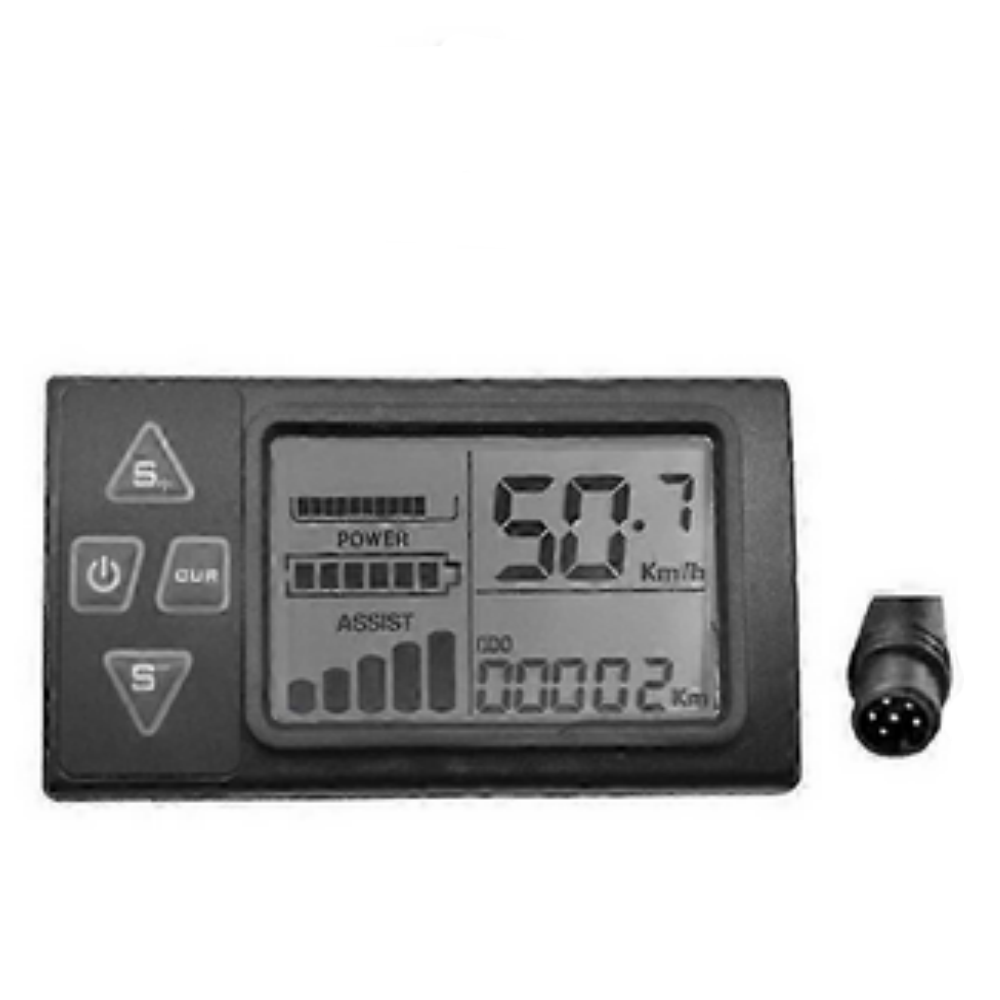 Nulkomma LCD-S861 Ebike Écran LCD Compteur 36V 48V Panneau de Contrôle de Vitesse 6 Broches Connecteur Mâle Kit de Conversion de Vélo Electrique