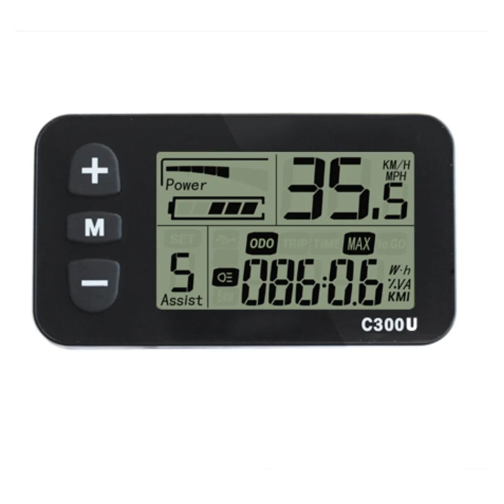 C300U Ebike LCD Display Meter 24V/36V/48V Electric Bicycle Speed Control Panel