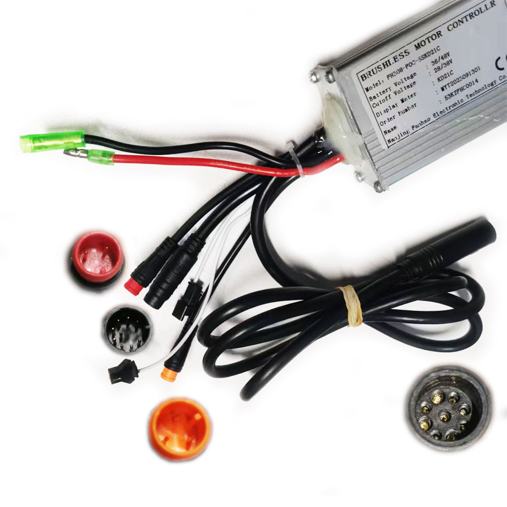 36/48V Electric Bike Controller FH308-F0C-5SKD21C Brushless Motor Controller for KD21C Display Meter Ebike Scootor Accessories