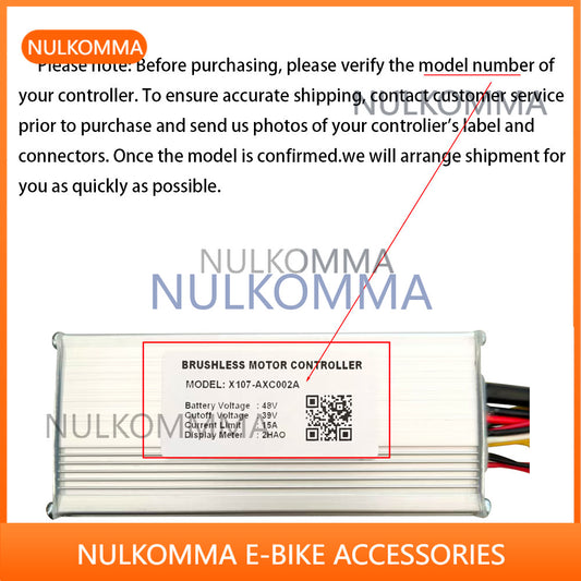 NULKOMMA Brushless Motor Controller X107-AXC002A 48V 15A E-Bike Scooter Universal E-Bike Conversion Kit Bicycle Speed Controller