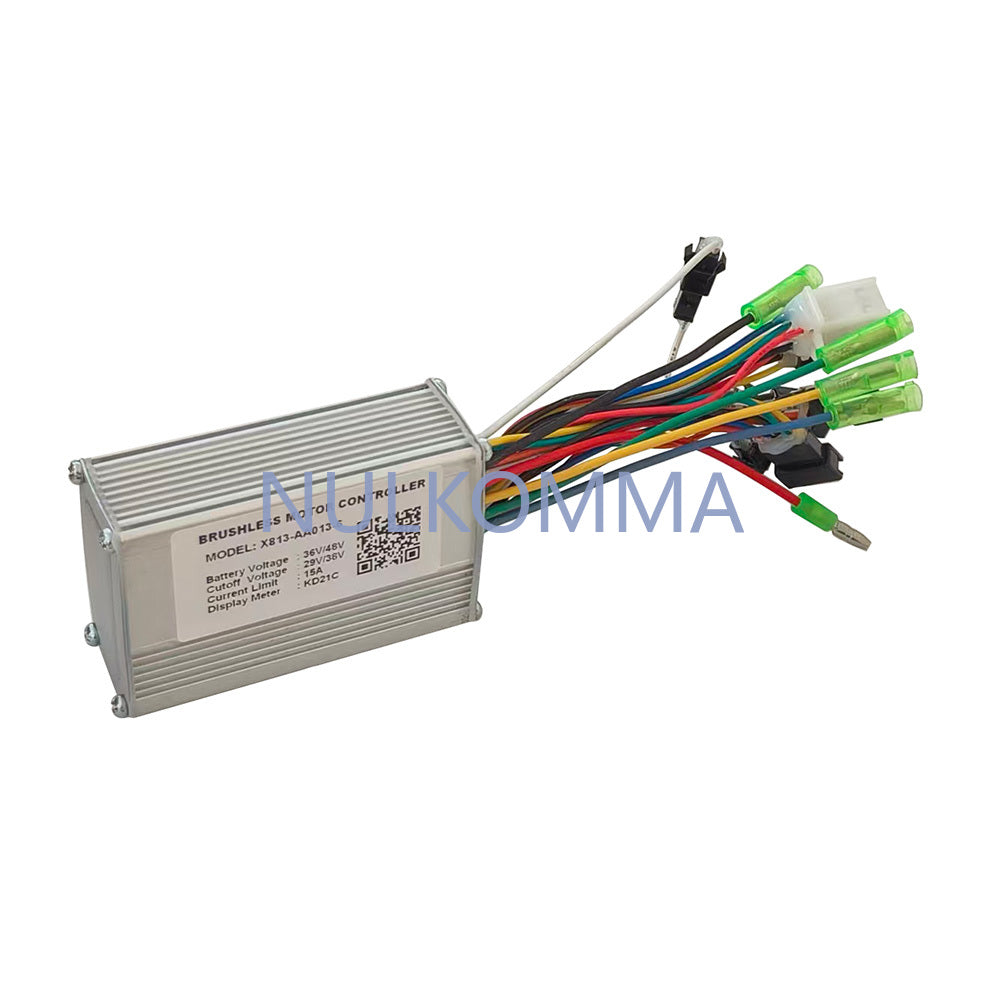 NULKOMMA Brushless Motor Controller X813-AA013-6 36/48V 15A E-Bike Scooter Universal E-Bike Conversion Kit Bicycle Speed Controller