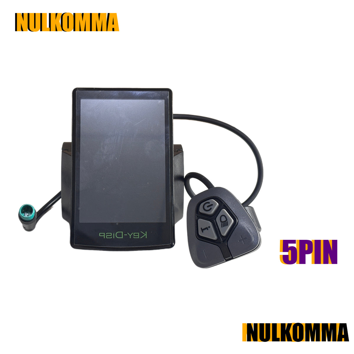 KD718 KEY-DISP Ebike Color LCD Display, 5 Pin Green Male Waterproof Connector 36V/48V Electric Bicycle Dashboard with Separate Control Switch