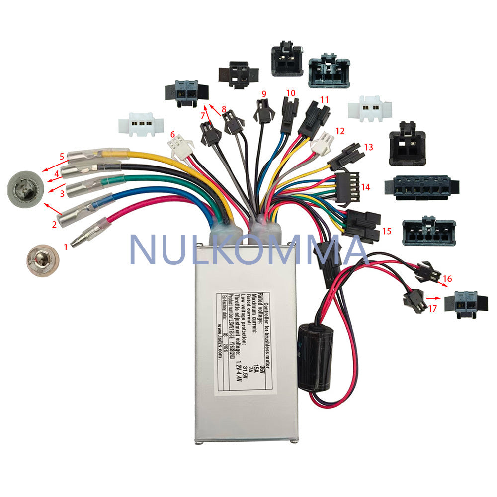 E-bike DC Brushless Motor Controller LSW2168-3E 36V 7A for Electric Scooters Speed Parts MTB Accessories Speed Controller