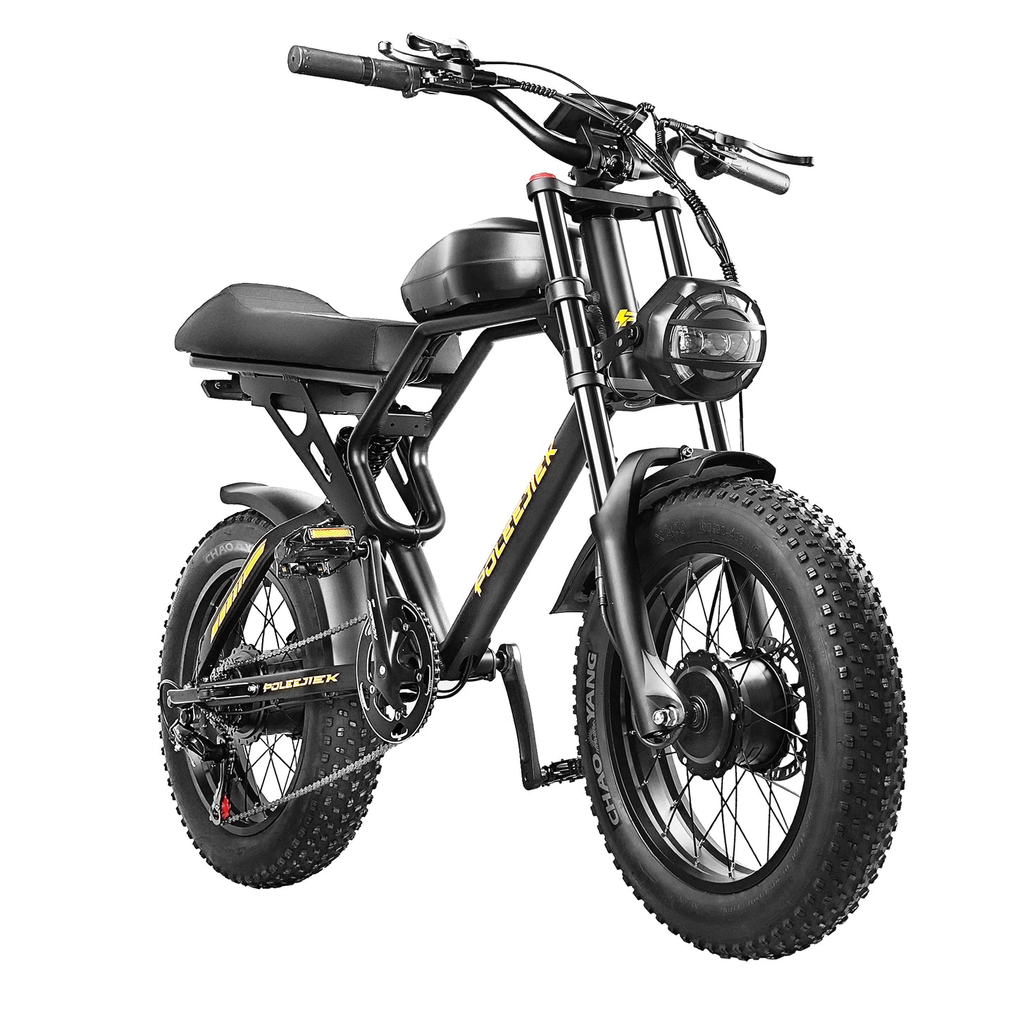 NULKOMMA 20'' Electric Bike for Adults Removable Battery 25.6Ah Commuting Mountain Bike with LCD Display Meter Retro Dual Motors Ebike 3000W with Waterproof Headlight