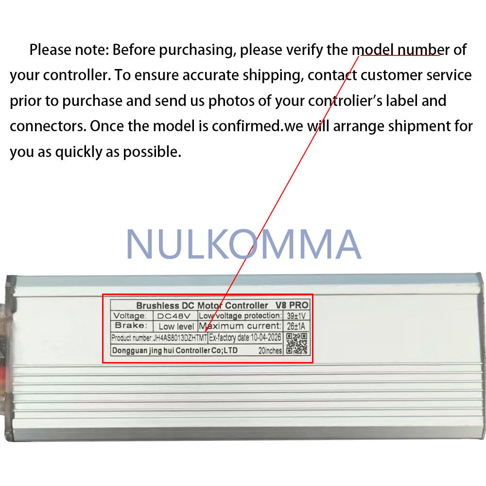JH4AS8013DZHTMT Brushless Motor Controller 48V Lithium-Ion Sine Wave E-Bike Speed Controller Suitable for Electric Bicycles