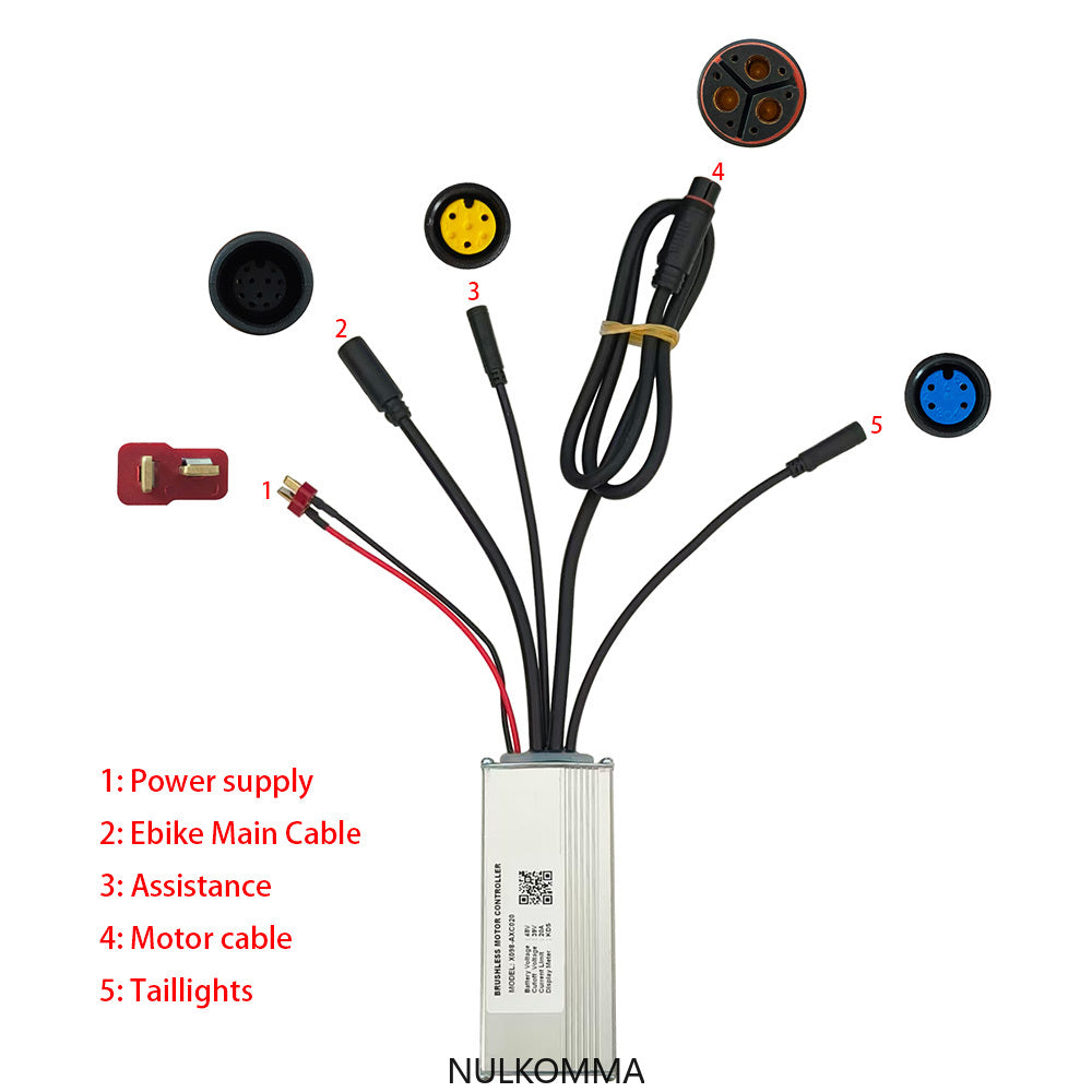 NULKOMMA Brushless Motor Controller 48V 20A Speed Regulator X098-AXC020 Electric Bike Accessories Suitable for Electric Bikes Scooters