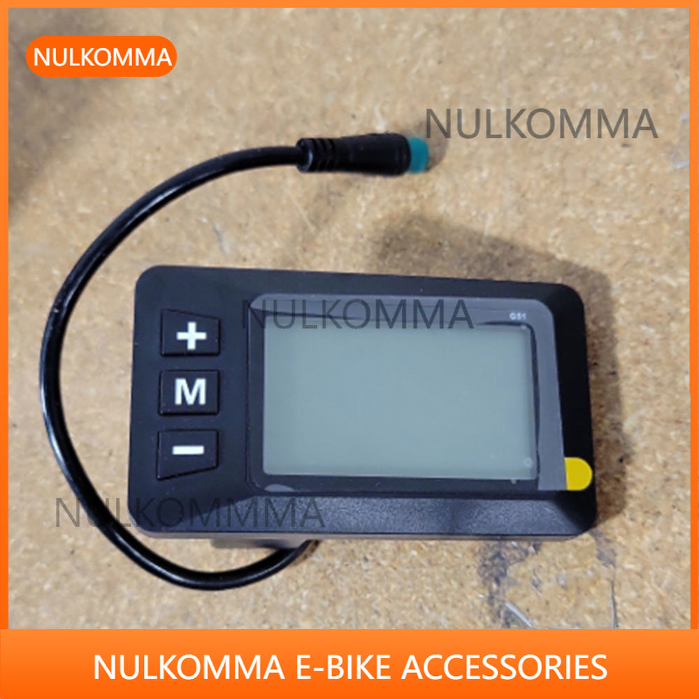 NULKOMMA EBike LCD Display Speed Control Panel G51 5-Pin Waterproof Connector 36V 48V Suitable for Mountain Bikes and Electric Bikes