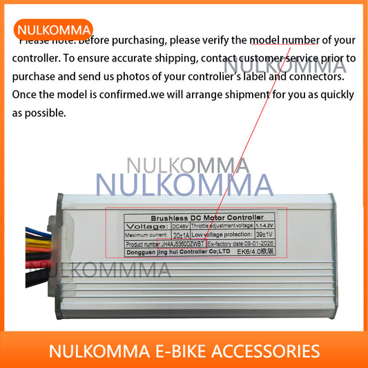 NULKOMMA EBIKE Brushless Motor Controller Electric Bicycle 48V JH4AJ5360DZWBT Suitable for Electric Scooters Mountain Bikes Motorcycles