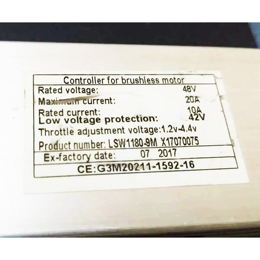 LSW1180-9M Electric Bike Controller 48V10A Brushless Motor Controller for Ebike Scooter