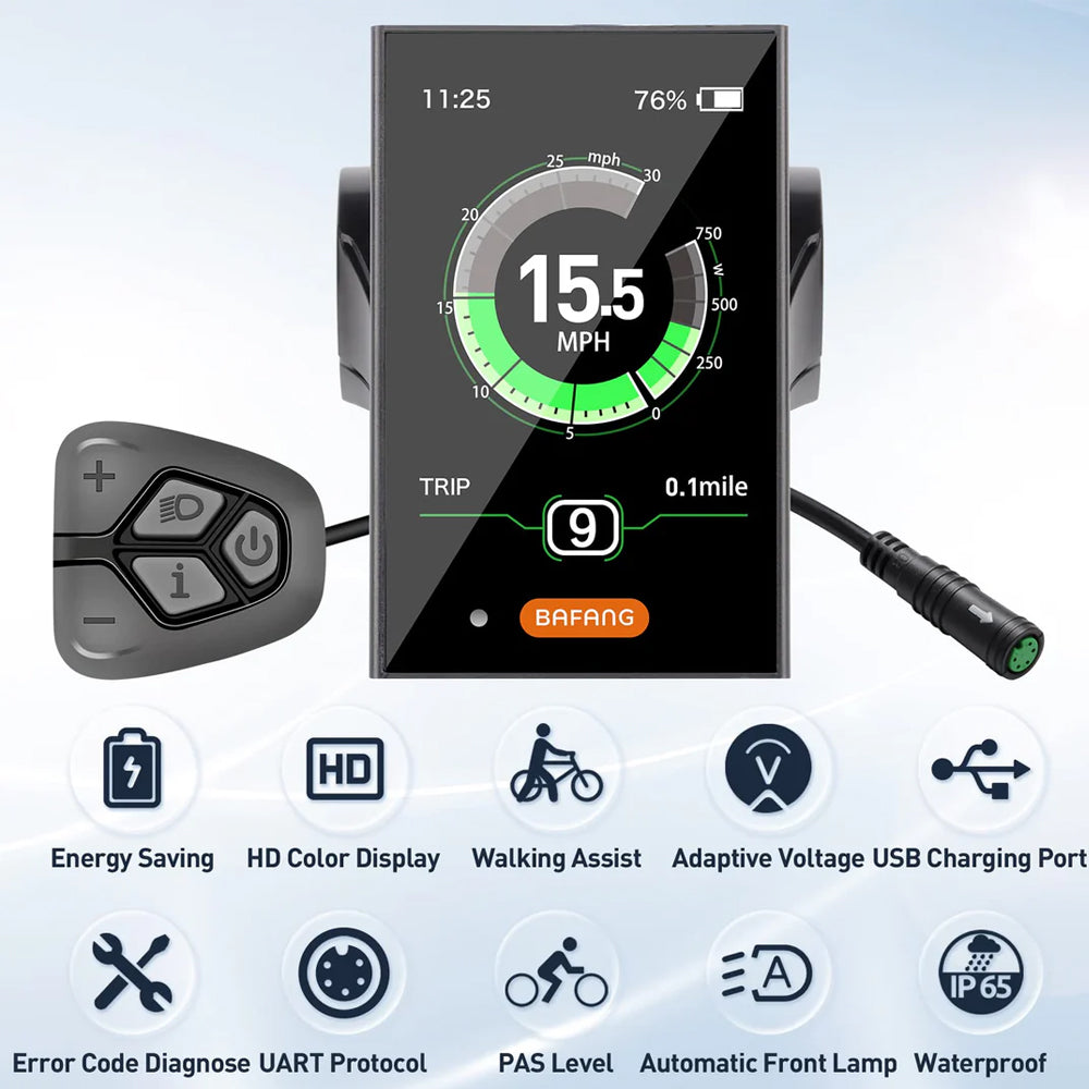 NULKOMMA DPC18 Ebike LCD Display Meter with Waterproof 5-pin Female Connector