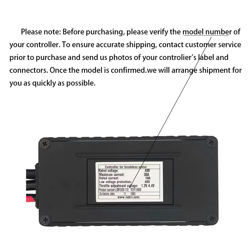 Nulkomma  Electric Bicycle Brushless Motor Controller LSW1838-13ES 48V 19A for Electric Scooters Fat Bike MTB Ebike Speed Controller
