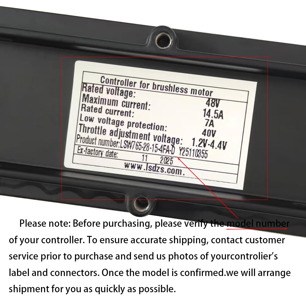 Nulkomma LSW765-28-15-4FA-D Electric Bicycle Brushless Motor Controller 48V 7A for Electric Scooters Fat Bike MTB Ebike Speed Controller