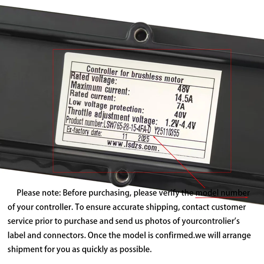 Nulkomma LSW765-28-15-4FA-D Electric Bicycle Brushless Motor Controller 48V 7A for Electric Scooters Fat Bike MTB Ebike Speed Controller