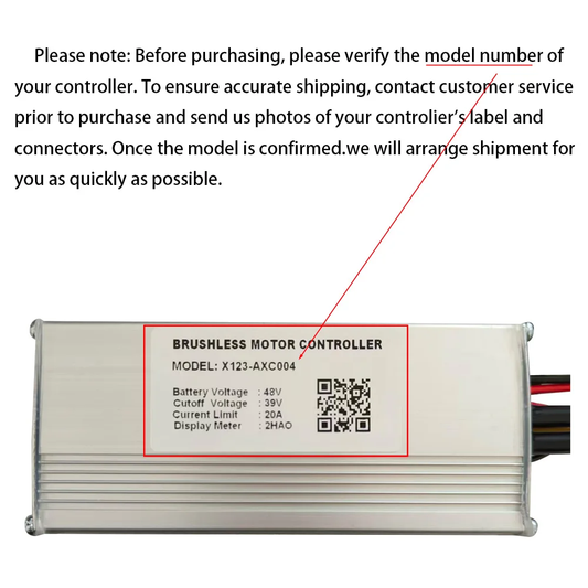 Nulkomma Brushless Motor Controller X123-AXC004 48V 20A Electric Bike Scooter Speed Controller Compatible with 2HAO Protocol Display