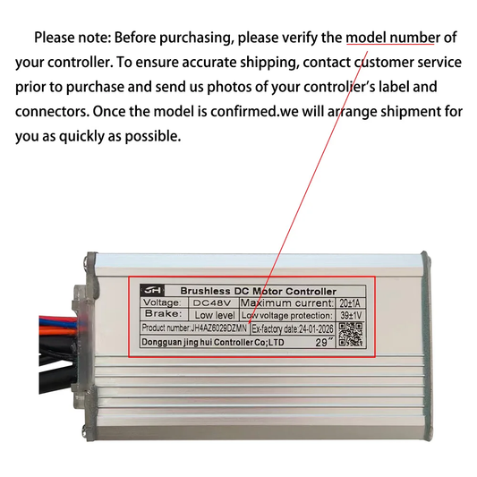 Nulkomma JH4AZ6029DZMN Brushless Motor Controller 48V 20A Lithium-Ion Sine Wave E-Bike Speed Controller Suitable for Electric Bicycles
