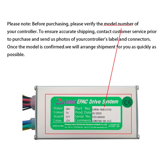 Nulkomma LSW06-90B1CFSB Electric Bicycle Brushless Motor Controller 36V 15A for Electric Scooters Fat Bike MTB Ebike Speed Controller