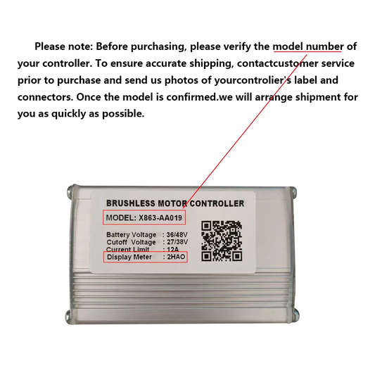 Nulkomma Ebike Brushless Motor Controller X863-AA019 36/48V 12A for 2HAO Display Electric Scooters MTB Accessories Speed Controller
