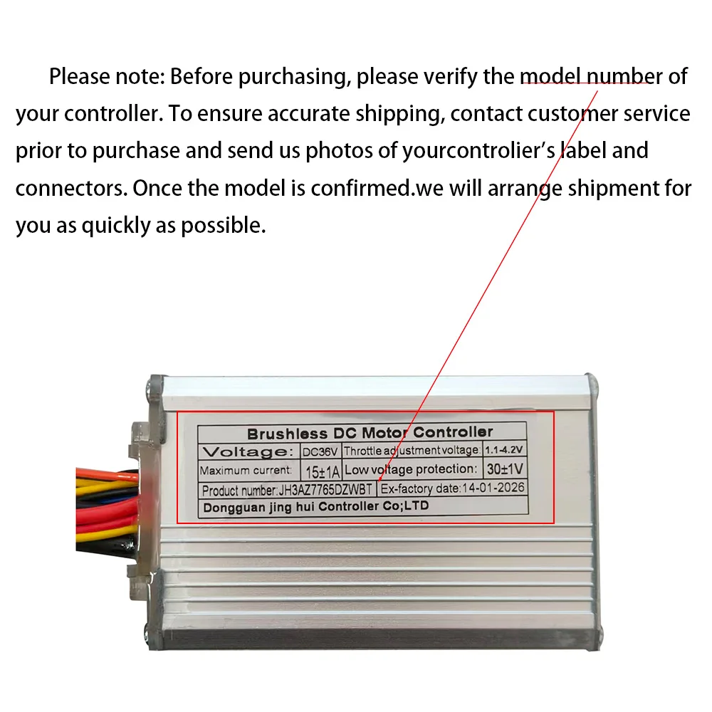 Nulkomma  JH3AZ7765DZWBT Brushless Motor Controller 36V Lithium-Ion Sine Wave E-Bike Speed Controller Suitable for Electric Bicycles