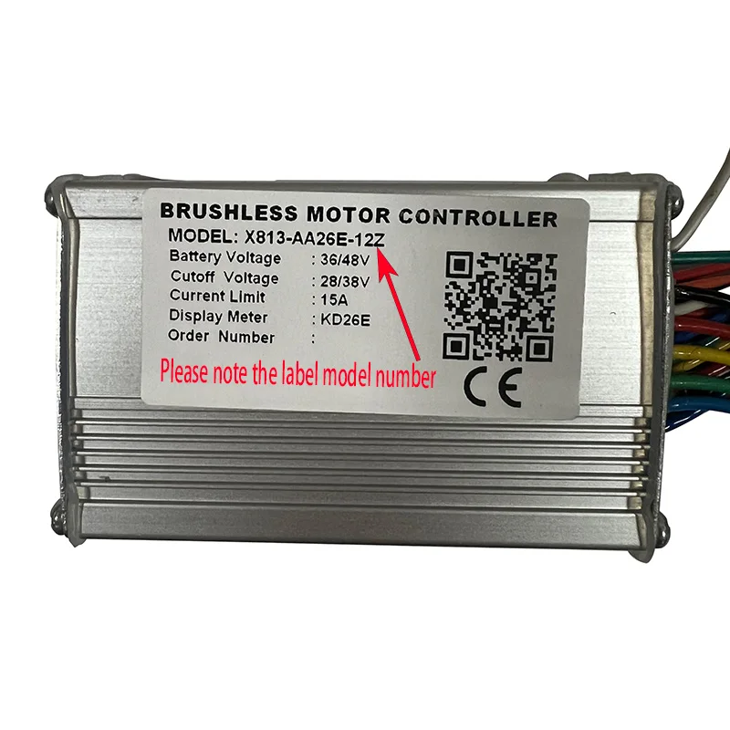 Nulkomma EBIKE Brushless Motor Controller Electric Bike 36V/48V 15A X813-AA26E-12Z Electric Scooter Accessories Bike