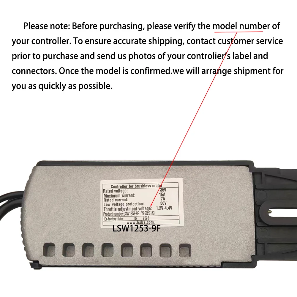 Nulkomma Electric Bike Brushless Motor Controller LSW1253-9F 36V 7A for Electric Scooters Fat Bike MTB Accessories Speed Controller