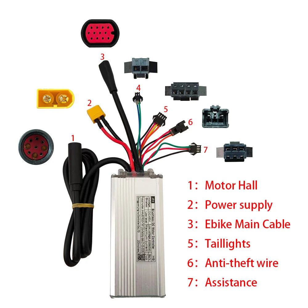 Nulkomma  JH4AJ6376DZHTMT Display EBIKE Brushless Motor Controller E-Bike Accessories 48V 21A Mountain Bike Speed Controller