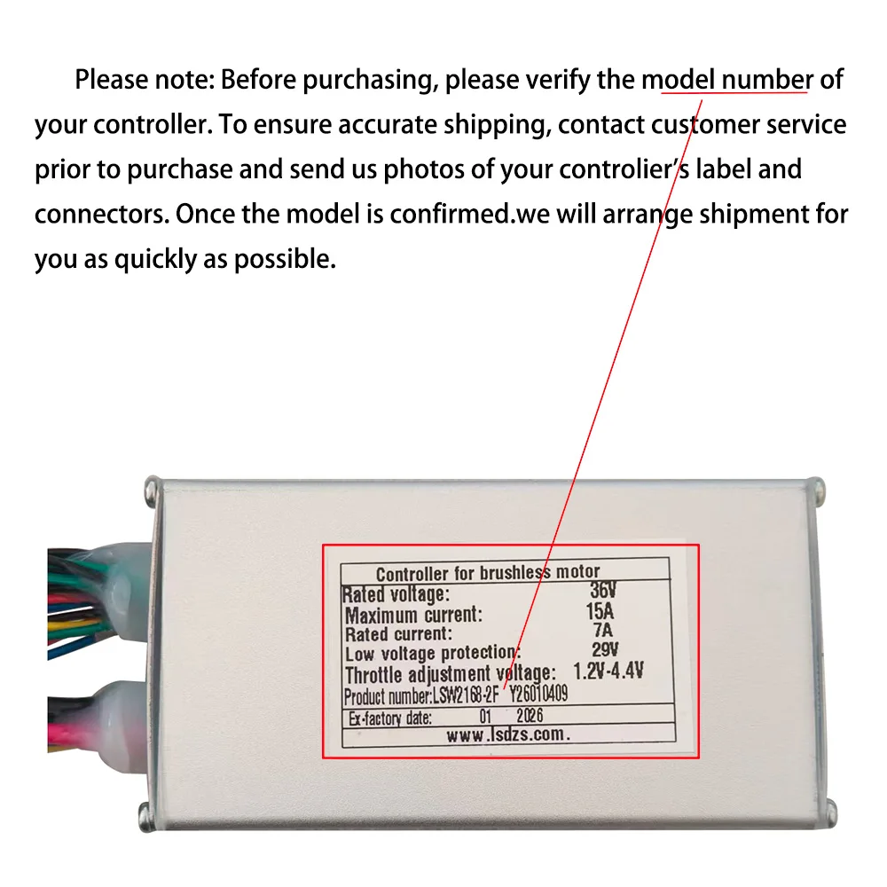 Nulkomma Ebike Brushless Motor Controller LSW2168-2F 36V 7A for Electric Scooters Speed Parts MTB Accessories Speed Controller