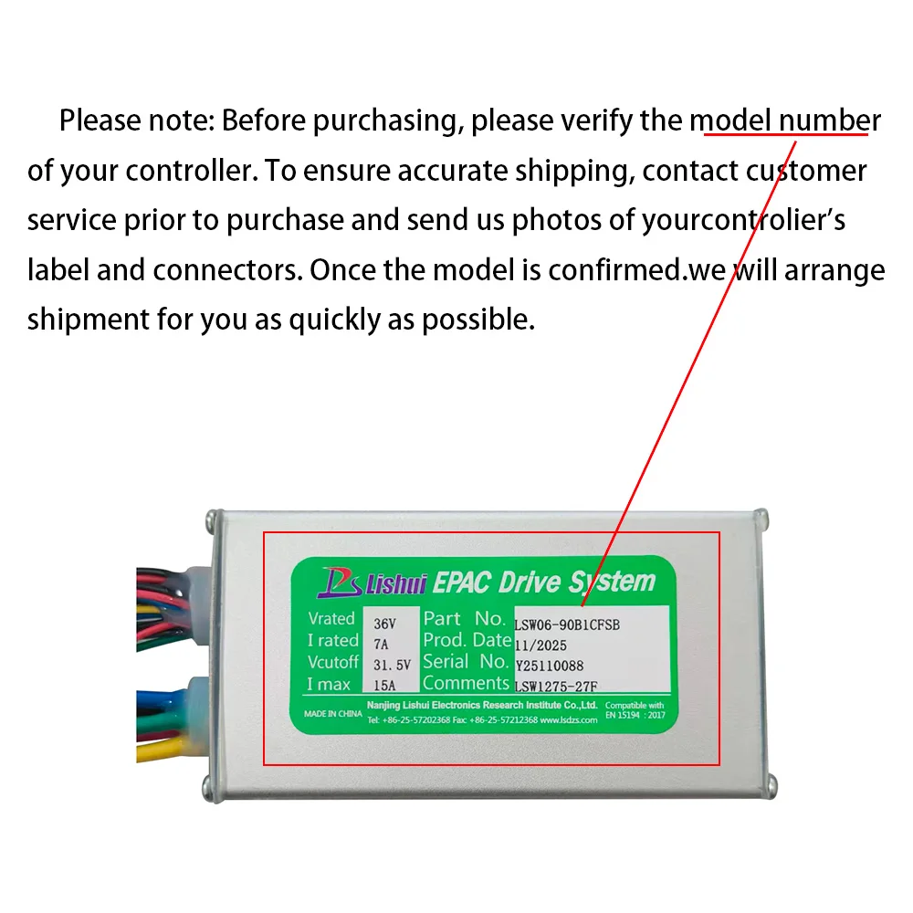 Nulkomma LSW06-90B1CFSB 36V 15A Brushless Motor Controller Speed Parts for Electric Scooters MTB Ebike Accessories Speed Controller