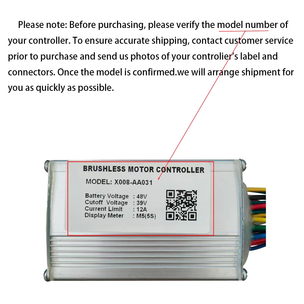 Nulkomma  Ebike Brushless Controller X008-AA031 48V 12A Speed Parts for M5 Protocol Display Electric Scooter MTB Fat Bike Accessories