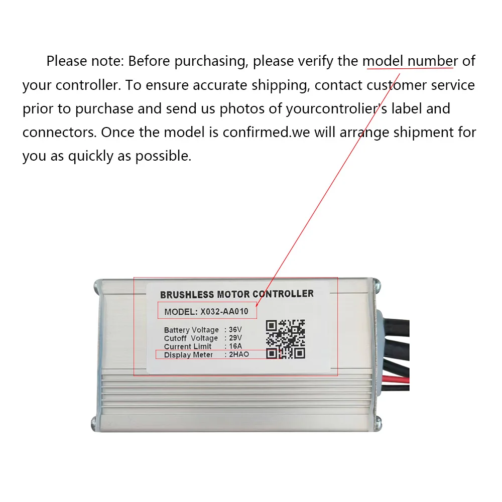 Nulkomma E-Bike Brushless Motor Controller X032-AA010 36V 16A 2HAO Protocol for Electric Scooters MTB Fat Bikes Accessories