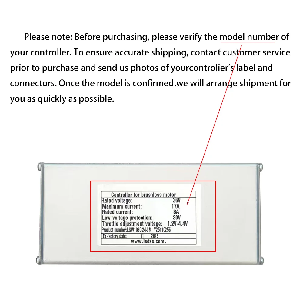 Nulkomma Ebike Brushless Motor Controller LSW1080-24-3M 36V 8A for Electric Scooters Speed Parts MTB Accessories Speed Controller