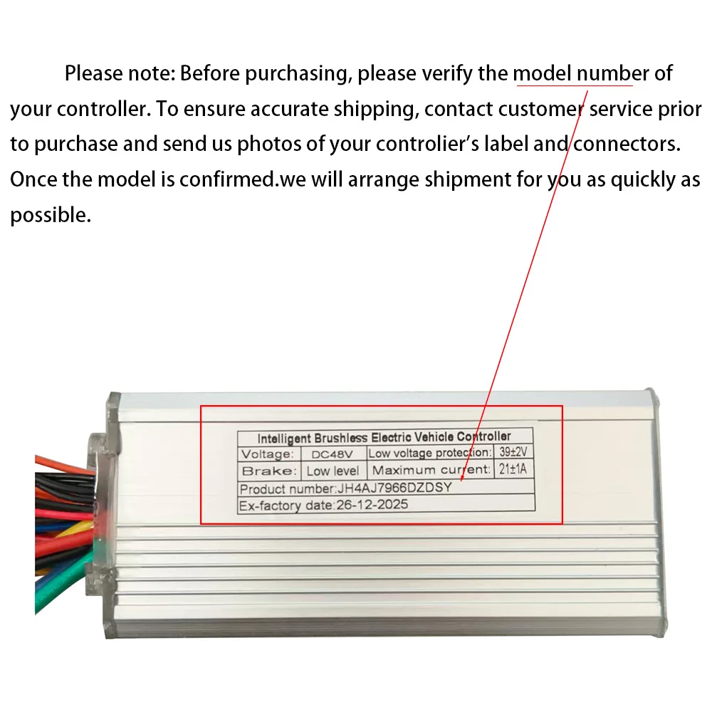 Nulkomma Ebike Brushless Motor Controller JH4AJ7966DZDSY 48V 21A for Electric Scooters Fat Bike MTB Accessories Speed Controller
