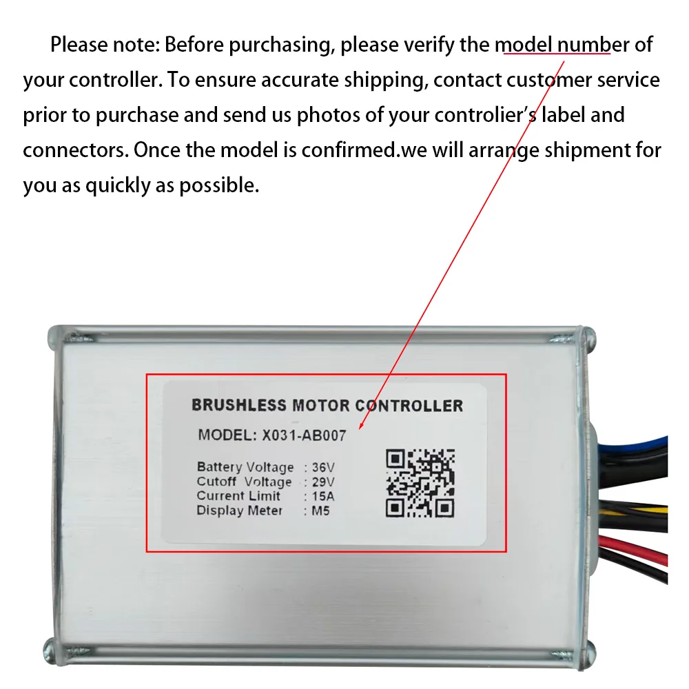 Nulkomma Brushless Motor Controller X031-AB007 36V 15A for M5 Protocol Display Electric Scooters MTB Ebike Accessories Speed Controller