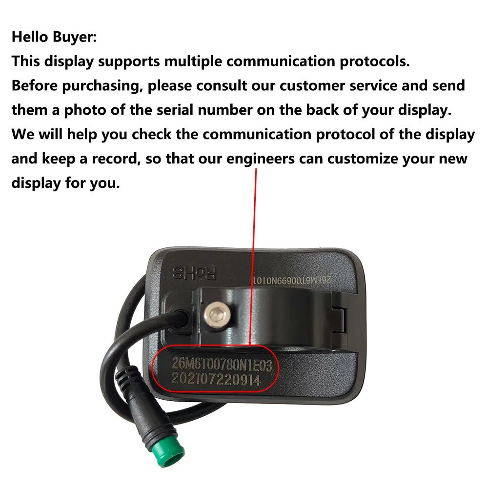 Nulkomma KD26E Ebike LED Display Screen Meter 24V 36V 48V 5pin Waterproof Connector For MTB Fat Tire Bike Accessories