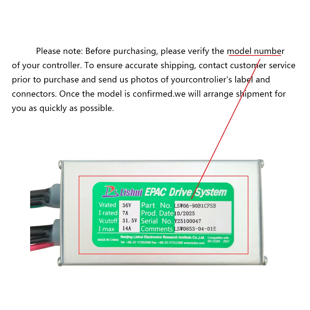 Nulkomma LSW06-90B1CFSB 36V 14A Brushless Motor Controller Speed Parts for Electric Scooters MTB Ebike Accessories Speed Controller