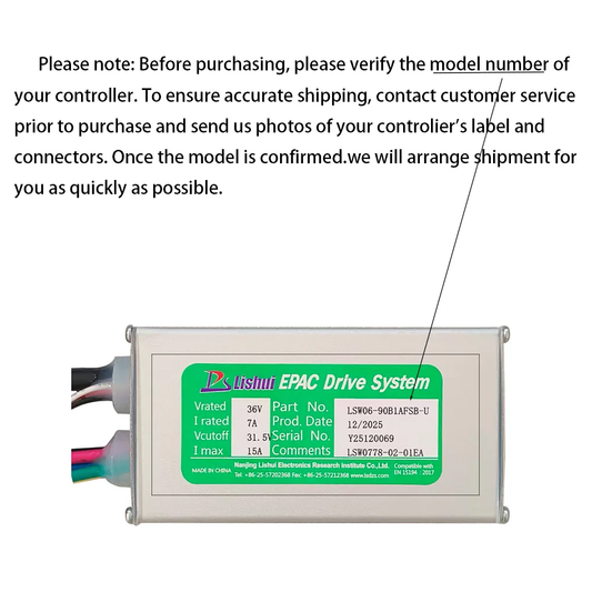 Nulkomma LSW06-90B1AFSB-U 36V 15A Brushless Motor Controller Speed Parts for Electric Scooters MTB Ebike Accessories Speed Controller