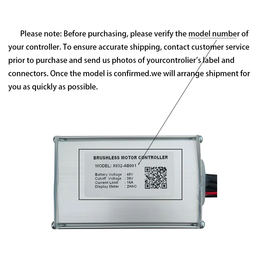 Nulkomma Ebike Brushless Motor Controller 48V 16A Speed Controller X032-AB001 2HAO for Electric Bicycle Scooter Motorcycle