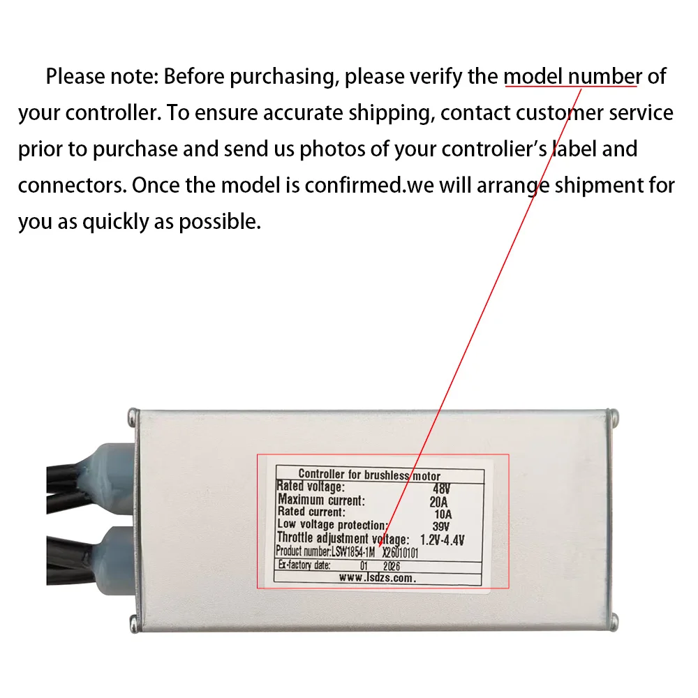 Nulkomma E-bike DC Brushless Motor Controller LSW1854-1M 48V 10A for Electric Scooters Speed Parts MTB Accessories Speed Controller