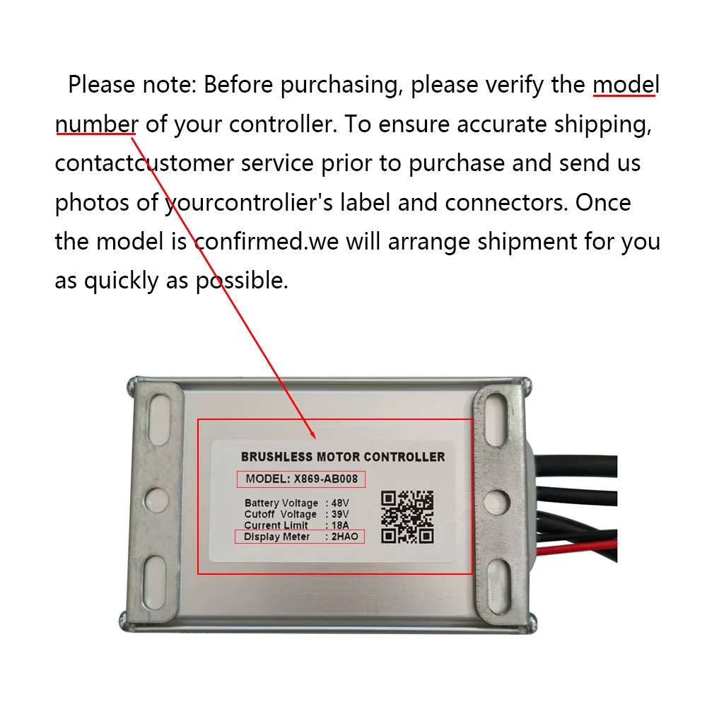 Nulkomma X869-AB008 Electric Bike Brushless Motor Controller 48V 18A for 2HAO Display Electric Scooters MTB Accessories Speed Controller