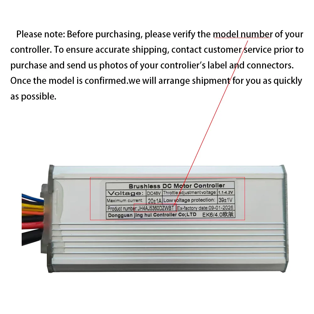 Nulkomma EBIKE Brushless Motor Controller Electric Bicycle 48V JH4AJ5360DZWBT Suitable for Electric Scooters Mountain Bikes Motorcycles