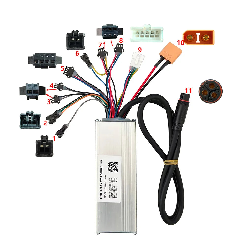 Nulkomma EBIKE X098-AXD001 Electric Bicycle Parts Brushless Motor Controller 48V Electric Scooter Parts Electric Bike GOSG205 Monitor KDS