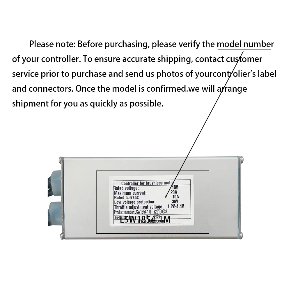 Nulkomma  Ebike Brushless Motor Controller LSW1854-1M 48V 20A Suitable for Electric Bicycles Scooters Fat-Tire Bikes Speed Controller