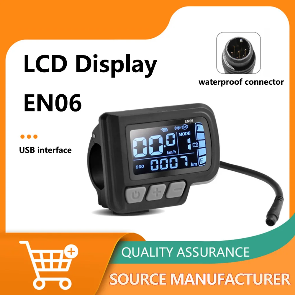 Nulkomma Ebike LCD Display Screen Meter EN06 24V-48V Speed Controller for 2HAO Protocol Controllers MTB Accessories