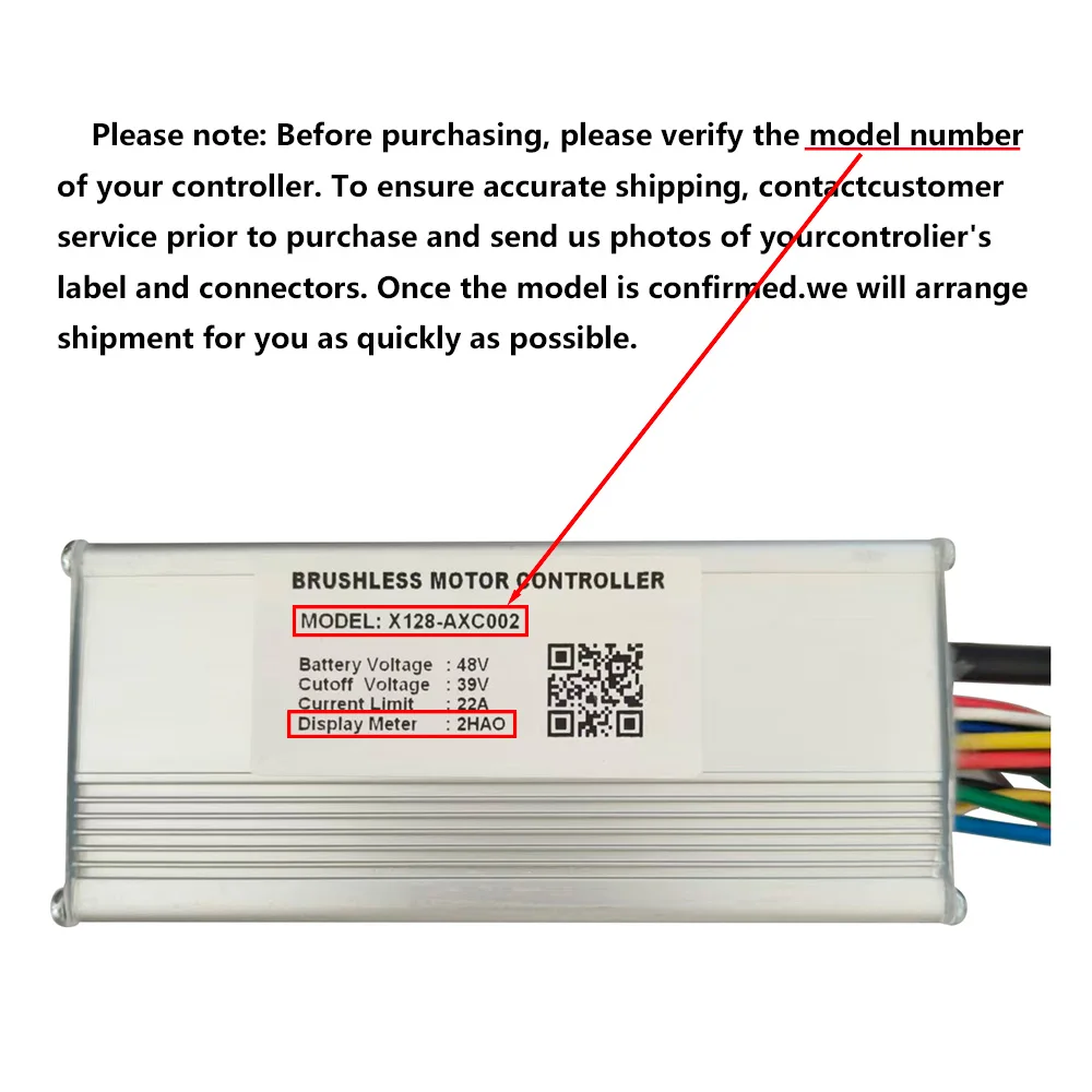 Nulkomma Electric Bike Brushless Motor Controller X128-AXC002 48V 22A for 2HAO Display Electric Scooters MTB Accessories Speed Controller