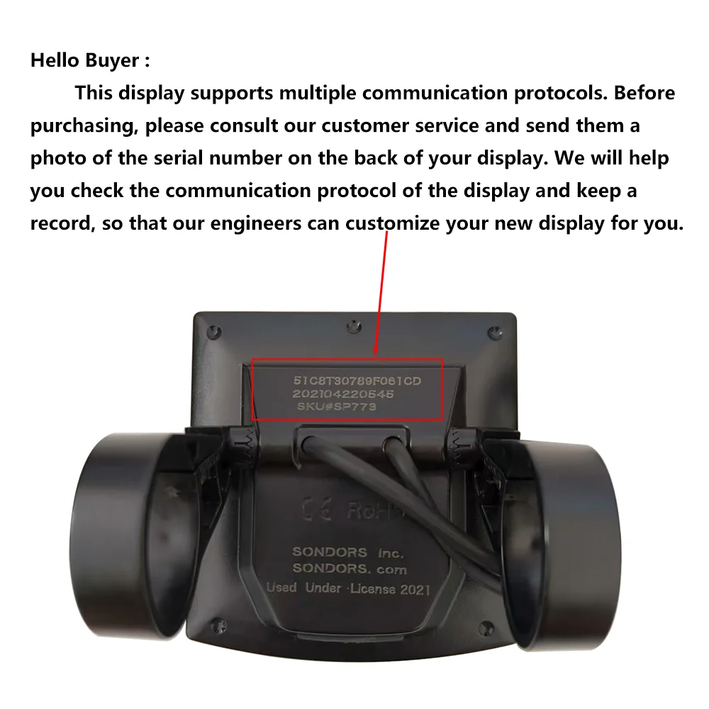 Nulkomma Ebike LCD Display Screen Meter SONDORS KD51C 36V 48V 5pin Speed Controller Panel For Electric Bicycle MTB Fat Bike Accessories