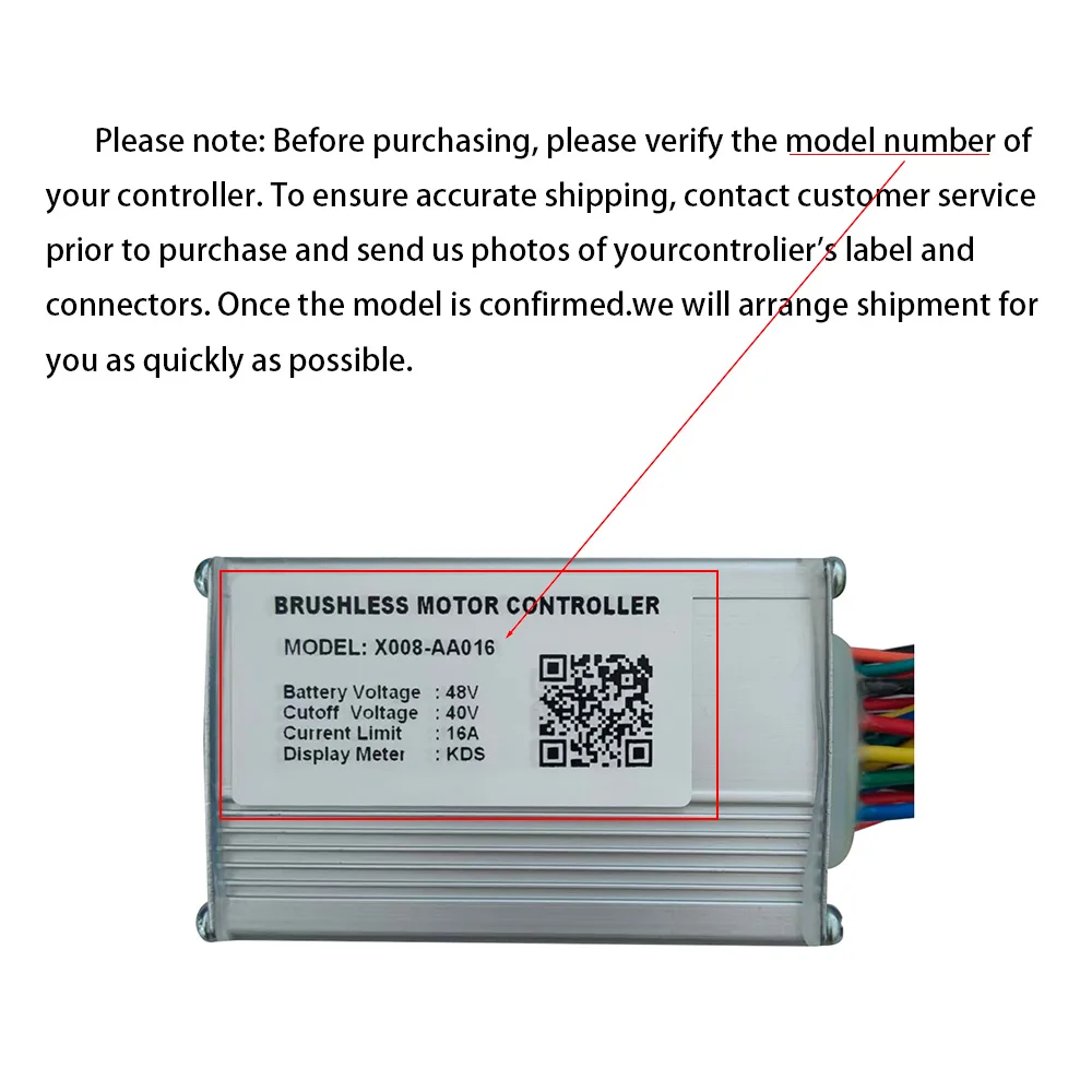 Nulkomma X008-AA016 48V E-bike Brushless Motor Controller 16A for KDS Protocol Display Electric Scooters MTB Fat Bikes Accessories