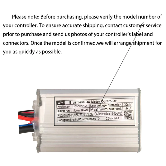 Nulkomma Ebike Brushless Motor Controller JH3AZ7970DZJLGM 36V 15A for Electric Scooters Fat Bike MTB Accessories Speed Controller