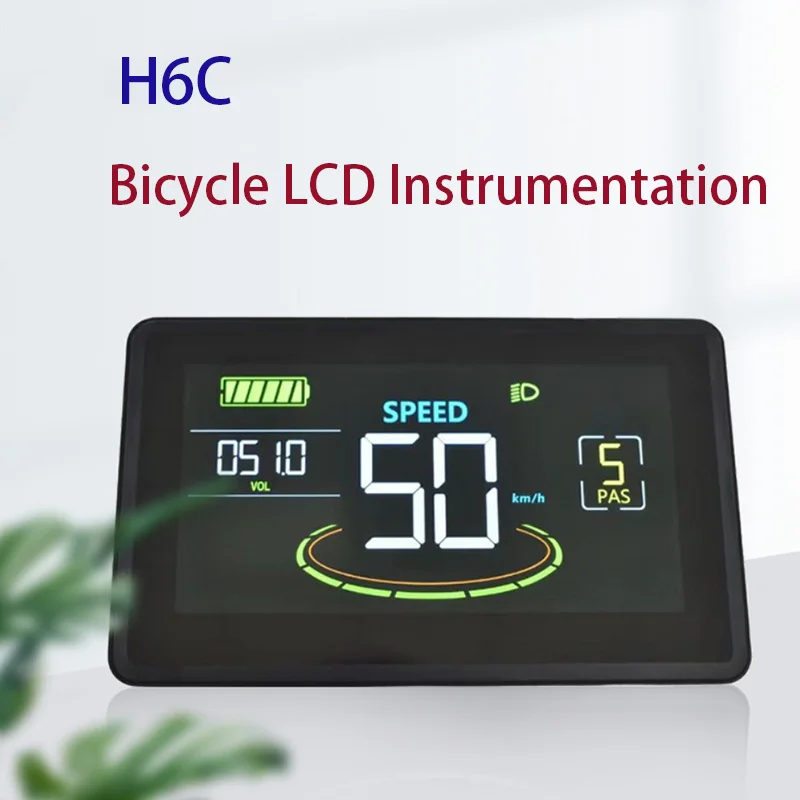 Nulkomma Ebike LCD Dispiay Screen Meter Speed Control Panel H6C 24V-60V For Protocol No. 2 MTB Electric Bicycle Accessories