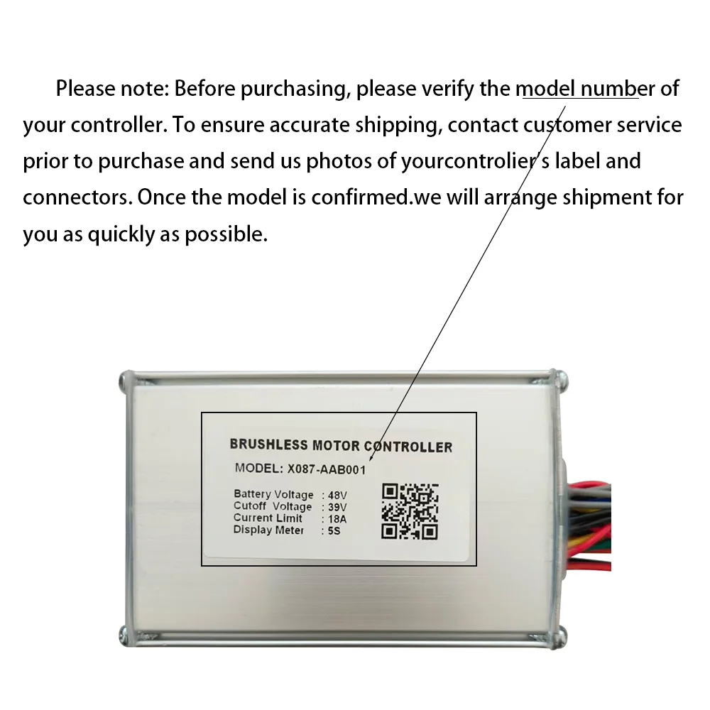 Nulkomma Electric Bike Brushless Motor Controller X087-AAB001 48V 18A for 5S Protocol Display Electric Scooters MTB Speed Controller