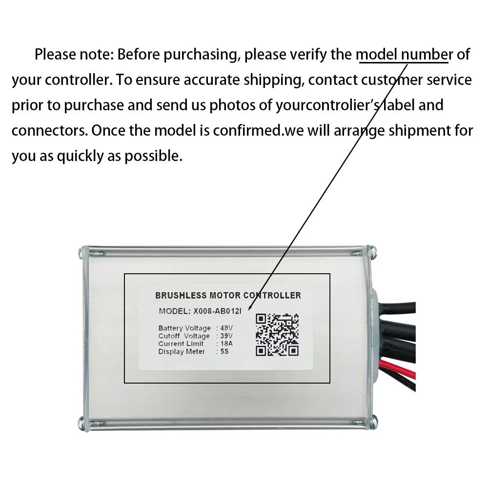 Nulkomma Ebike Brushless Motor Controller X008-AB012I 48V 18A for 5S Protocol Display Electric Scooters MTB Fat Bikes Accessories