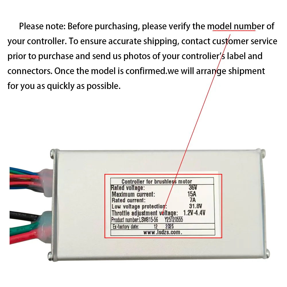 Nulkomma Brushless Motor Controller LSW815-56 36V 7A Speed Parts for Electric Scooters MTB Ebike Accessories Speed Controller